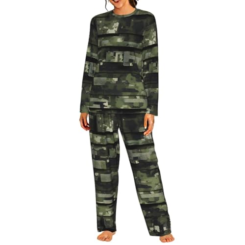 Pyjama manches longues femme camouflage ensemble haut de gamme