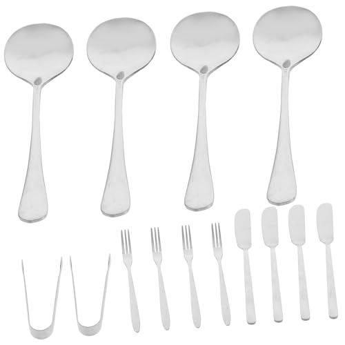 PRETYZOOM 1 Set Baking Tool Set Small Serving Cheese Fork Spoon Serving Utensils Charcuterie Boards Accessories Small Butter Household Cheese Fork Kitchen Gadgets Silver Stainless Steel