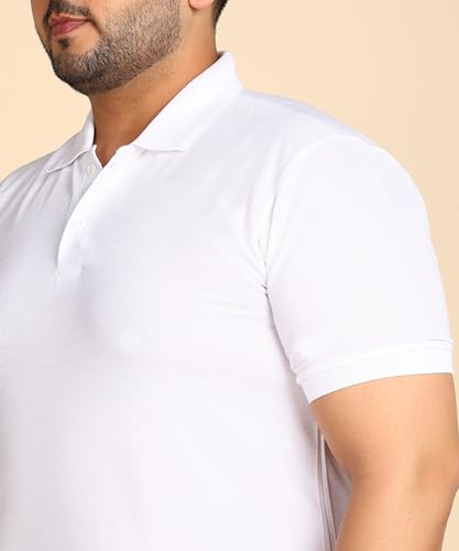 Image of INKKR Plus Size Solid Men's Polo Neck T-Shirt