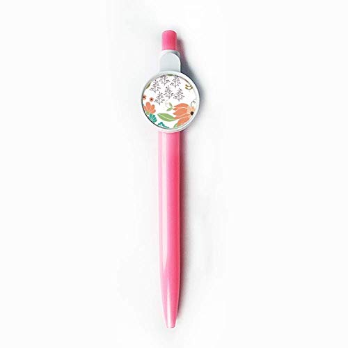 Stylo à bille rétractable fleurs blanches et oranges pour l'écriture