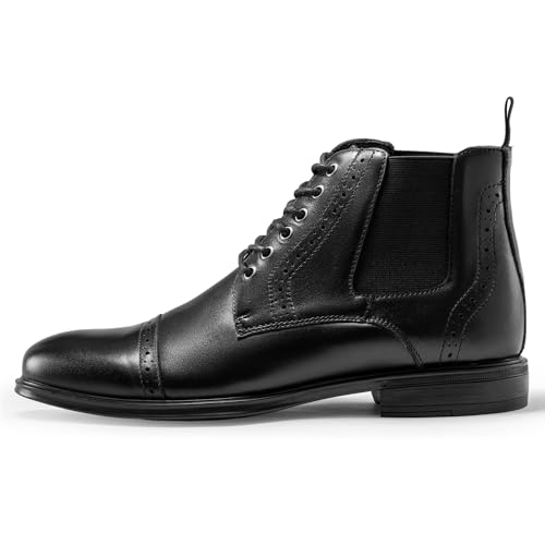 Image of ArcBrothers Men's Chelsea Boots, Relaxed Fit Roomy Toe Box Design, Premium Leather Slip-on Ankle Boots, All-Day Comfort