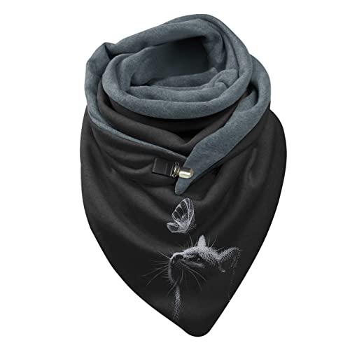 Generic Bufanda de invierno para mujer, de algodón, con estampado cálido, turbante a la moda, chales para pañales, A-p, Talla única