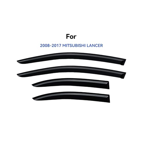 Image of Window Visors Rain Guards for 2008-2017 Mitsubishi Lancer, Out-Channel Window Vent Wind Deflectors Visors Shades for 08-17 Mitsubishi Lancer