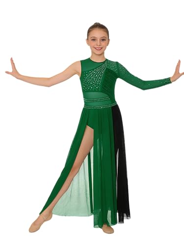 Robe danse lyrique fille avec jupe de tutu contemporain à manches longues