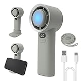 【プラス30日延長保証カード付き】 100段階 強風 ハンディファン 冷却プレート 冷たい ペルチェクーラー 7時間 スマホスタンド 卓上 ネックストラップ 強力 小型 静音 手持ち扇風機 充電式 グリーン