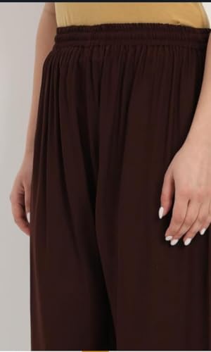 Image of Stylish Free Size Palazzo Pants for Women and Girls | Comfortable Cotton Fabric | Breathable & Soft | Adjustable Dori | Perfect for Everyday