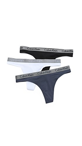 Calvin Klein Women's 3 Pack Logo Cotton Thong Panty
