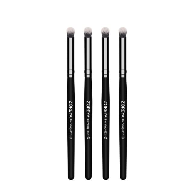 AE-PRO - Zoreya Black Crease Makeup Brushes Soft Synthetic Hair Portable Eye Shadow Makeup Set Travel Brush Cosmetics Tools (4pcs)