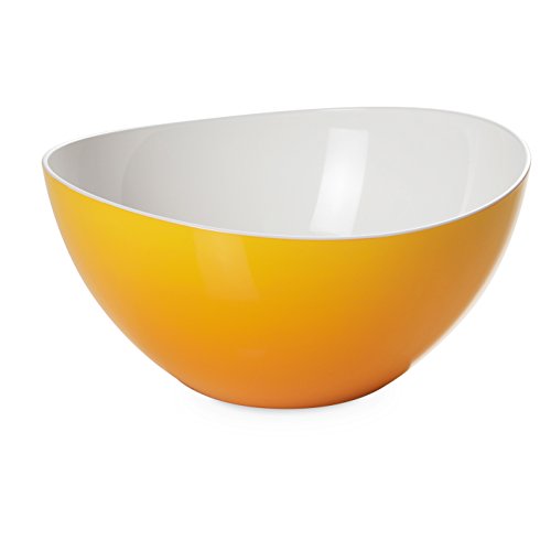 Omada Design Salatschüssel für Pasta und Salat, Schale aus zweifarbigem beständigem Kunststoff, Made in Italy, Trendy Linie, 20cm Durchmesser, 1,5lt Kapazität, geeignet für den Geschirrspüler, Gelbe