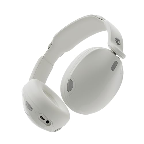 Image of Skullcandy Hesh 540 ANC Wireless Over-Ear Bluetooth Headphones with THX Spatial Audio, Active Noise Cancelling, Personalized Sound, Up to 65 Hours Battery, Microphone for iPhone Android - Black (Bone)