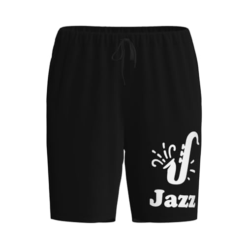 Jazz Music Pajama Shorts for Men, Men's Pajama Bottoms, Sleepwear for Summer2