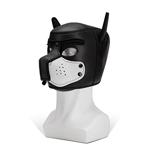 Prowler RED The Puppy Muzzle - White Neoprene Pup Play Muzzle - Image 2