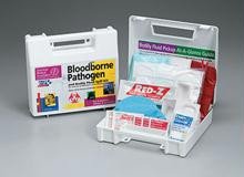 21 piece Bloodborne pathogen bodily fluid spill kit, plastic case, 1 ea.