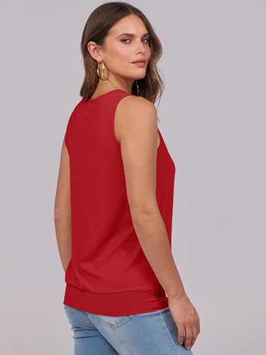 Image of ANRABESS Women Tank Tops Summer V Neck Sleeveless Casual Loose Fit Cute Cami Basic T Shirts Solid Tees 2026 Trendy Outfits