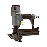 Master Mechanic 4-in-1 Mini Pneumatic Flooring Nailer/Stapler with 360 Degree Adjustable Exhaust for Trim, Crown Molding, and Cabinet Backing, Gray