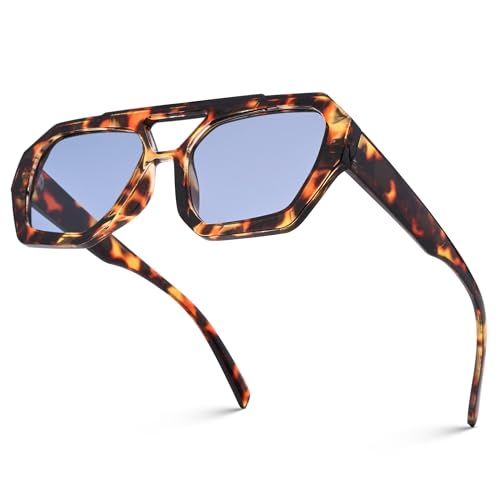 Pro Acme Retro Square Aviator Sunglasses Hexagonal Double Bridge Vintage Trendy Shade Sun Glasses3