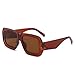 Square Sunglasses For Women Men Trendy Fashion Rectangle Sunglasses Uv Protection Retro Vintage Womens Sunglasses (Dark brown)