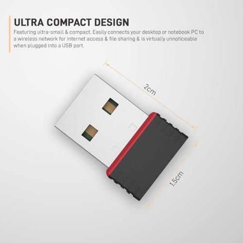Image of USB WiFi Adapter 300Mbps Wireless Dongle for PC, Laptop, Desktop, DVR, NVR & Android TV Box | 2.4GHz USB 2.0 Plug & Play High Speed Internet Adapter