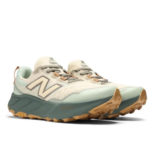 New Balance Women's Fresh Foam X Hierro V9 Trail Running Shoe, Calcium/Dark Juniper, 10.5 M