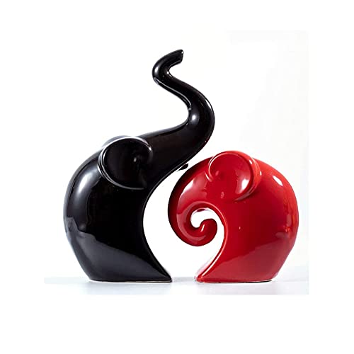 personnalité Office Desktop Accueil Décoration Ornements Creative Maison Décoration Abstrait Accessoires Céramique Éléphant Statue Animal Porcelaine Décorative Artisanat Art Statue pour Table Top Cabi