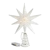 Christmas Star Light - Crystalline Star Lights - 10 inch Five Christmas Window Lights for Vivid Refraction, Lightweight Acrylic Wide Coil Support, with Ornament Tree Bright Home Element