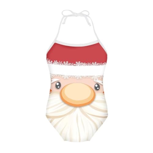 Image of Christmas Kids One-Piece Halter Swimsuits Beach Swimwear Bathing Suit for 3-10 Years Girls
