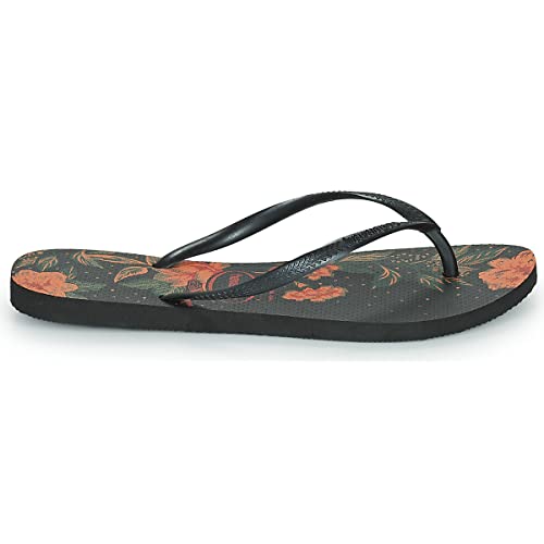 Chinelo Slim Organic, Havaianas, Feminino, Preto/Cinza Dark/Cinza Dark, 41/42