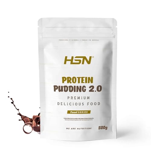 HSN Pudding Proteico 2.0 | Chocolate 500g | Pudin Alto en Proteínas Bajo en Calorías Sin Azúcares Añadidos | Ideal Postre Merienda | No Incluye Dosificador | No-GMO Vegetariano Sin Gluten