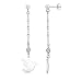 Produktbild Amberta 925 Sterling Silber  Classic Eleganter Ohrringe Set  Paar Ohrhänger  Ohrschmuck mit Vogel  Kugelkette  Größe: Groß