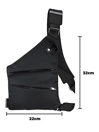 Bolsa Bag Pochete Transversal Slim Impermeável (Preto)