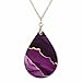 Magenta Plum Purple Earrings and Necklace Set for Women Dangle Teardrop Gift for Mom Grandma Handmade from The Painted Pug (Lg Plum Set)
