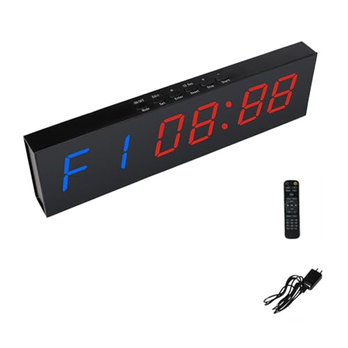 Cronómetro portátil para gimnasio, reloj LED para entrenamiento con cuenta regresiva/ascendente, accesorios para gimnasio en casa, pantalla digital ultraclara, múltiples modos con control remoto miniatura 1