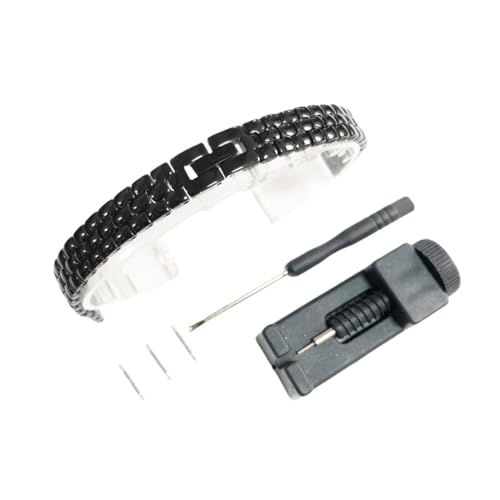 Bracelet de montre universel noir en acier 6mm : l'accessoire du bureau aux soirées