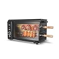 Brazilian Flame Rotisserie Grill Roaster with 2 Auto Rotating Indoor Skewers for Rotisserie Chicken, Steak, Fish, Brazilian Style BBQ, Electric Smoke-Free Rotisserie Grill for Apartment