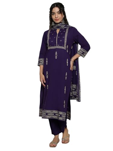 Image of Vbuyz Women'S Cotton Floral Print Straight Stitched Kurta Pant With Dupatta