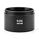 BTIHCEUOT Achromatisches 0,5-faches Stereomikroskop-Vorsatzobjektiv für Industrie-Videomikroskope (48 mm, Schwarz, Metall, Glas)