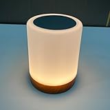 Auxmir Nachttischlampe Touch Dimmbar, Hängelampe Hängbar mit 5 Modi 13 Farben, Nachtlicht Baby Tischlampe Kabellos mit Timing Funktion Fernbedienung, Tragbar für Kinderzimmer, Terrassen, Dunkelbraun