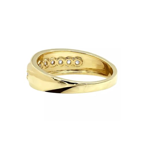 10K 14K 18K Gold 0.54 Cttw Men's Diamond Wedding Band Single Row Diamond Wedding Anniversary Band Ring for Men2