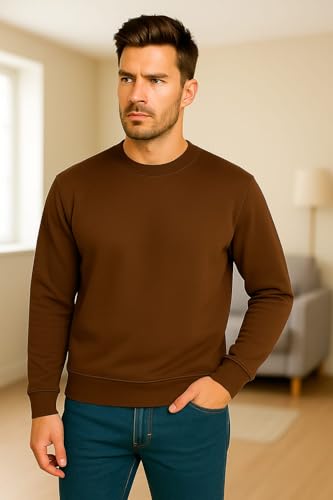 Image of Men's Premium Sweatshirt - Warm, Soft & Stylish Pullover | Casual Winter wear with Full Sleeves | Perfect for Gym, Travel & Everyday Comfort | Plain Sweatshirt for Men