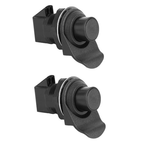 TANFEI Push Button Lock, Push Open Latch for Marine Boat Toolbox,Camper Glovebox,RV Glove Box (Keyless, 2 pack), Black