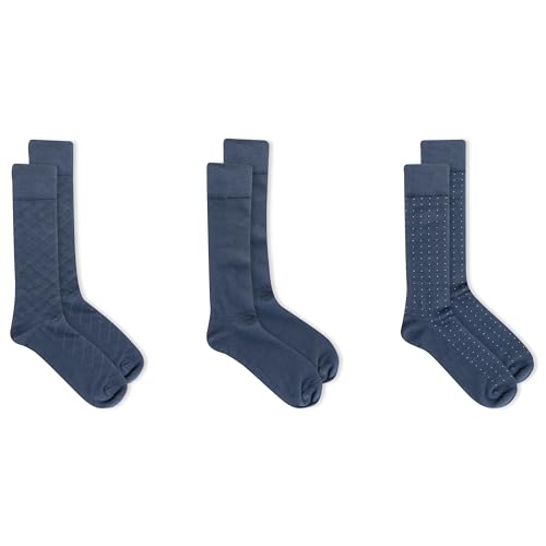 Chaps Men's Super Soft Dress Crew Socks-3 Pair Pack-Patterns and Textures3