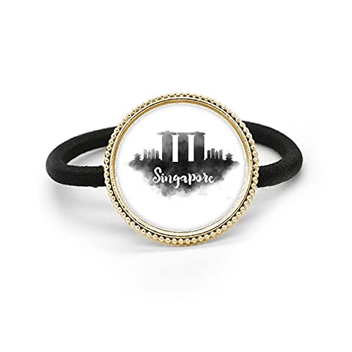 Tocado de banda de goma de Singapur para regalo original con acabado plateado brillante