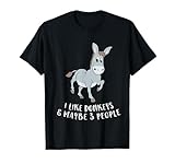 I Like Donkeys And Maybe 3 People Funny Donkey Lover Gift T-Shirt