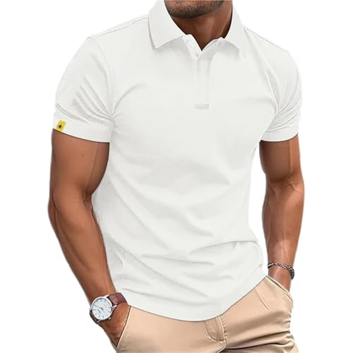 Polo homme manche courte blanc en taille S pour le sport et le quotidien
