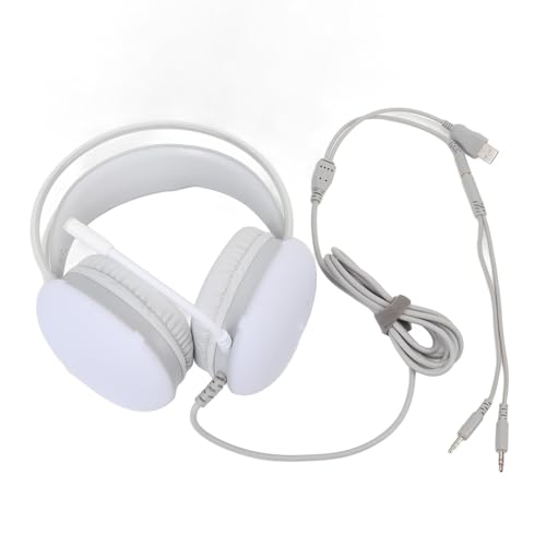 Casque de jeu RVB blanc multi-plateforme doté de haut-parleurs de 50 mm isolants - 4