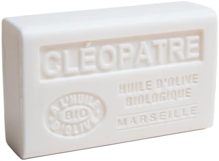 Label Provence Nature Savon de Marseille - Nourishing French Soap Made With Pure Organic Olive Oil and Shea Butter - Cleopatra Fragrance - 125 Gram Bar