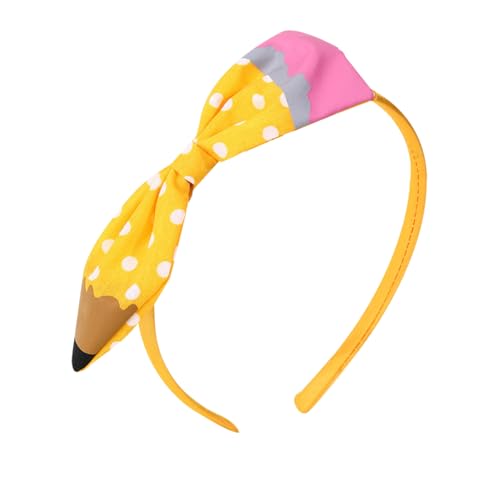 Yellow Pencil Polka Dot Headband for Girls