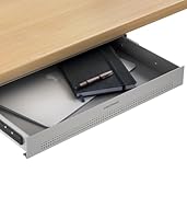 Desktronic Schreibtisch-Organizer, Untertisch-Aufbewahrungsbox, Schreibtisch für Büro Schule Homeoffice Schreibwaren, Metallschublade, Versteckte Schubladenbox (Grau)