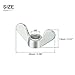 DTGN M6x5.5mm(DXL) Butterfly Wing Nuts - 10Pack - Good for Construction Industry - Zinc Alloy Butterfly Wing-Nut - Silver