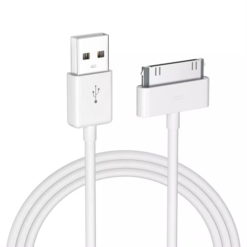 pluX Cable Compatible with Charger iPhone 4/4S/3G/3GS iPad 2/3/1 iPod Touch 4/3/2/1 Nano 6/5/4/3/2/1 Classic 3/2/1 (3.3 Feet White)